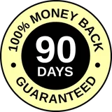 90-day 100% money-back guarantee badge